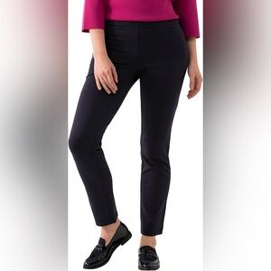 Ulla Popken Body Shaping Navy (Marine) Straight Leg Stretch Knit Pants